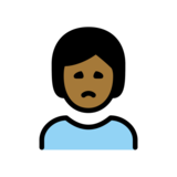 Person Frowning: Medium-Dark Skin Tone on OpenMoji 13.0