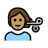 Person Getting Haircut: Medium Skin Tone on OpenMoji 13.0