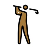 Person Golfing: Medium-Dark Skin Tone on OpenMoji 13.0