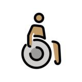 Person in Manual Wheelchair: Medium Skin Tone on OpenMoji 13.0