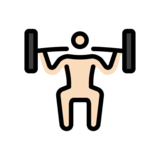 Person Lifting Weights: Light Skin Tone on OpenMoji 13.0