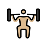 Person Lifting Weights: Medium-Light Skin Tone on OpenMoji 13.0
