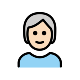 Person: Light Skin Tone, White Hair on OpenMoji 13.0