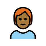 Person: Medium-Dark Skin Tone, Red Hair on OpenMoji 13.0