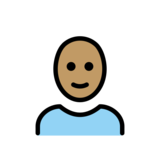 Person: Medium Skin Tone, Bald on OpenMoji 13.0