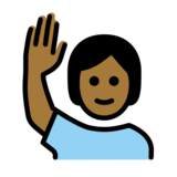Person Raising Hand: Medium-Dark Skin Tone on OpenMoji 13.0