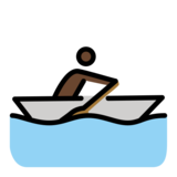 Person Rowing Boat: Dark Skin Tone on OpenMoji 13.0