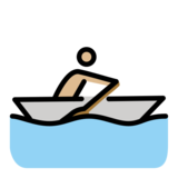 Person Rowing Boat: Medium-Light Skin Tone on OpenMoji 13.0