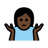 Person Shrugging: Dark Skin Tone on OpenMoji 13.0