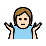 Person Shrugging: Light Skin Tone on OpenMoji 13.0