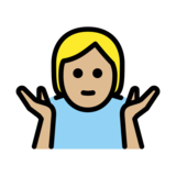 Person Shrugging: Medium-Light Skin Tone on OpenMoji 13.0