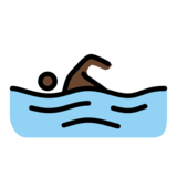 Person Swimming: Dark Skin Tone on OpenMoji 13.0