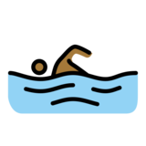 Person Swimming: Medium-Dark Skin Tone on OpenMoji 13.0