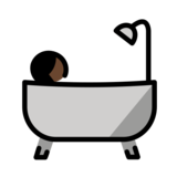 Person Taking Bath: Dark Skin Tone on OpenMoji 13.0