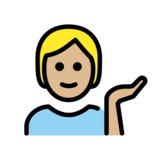 Person Tipping Hand: Medium-Light Skin Tone on OpenMoji 13.0