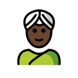 Person Wearing Turban: Dark Skin Tone on OpenMoji 13.0