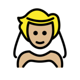 Person with Veil: Medium-Light Skin Tone on OpenMoji 13.0