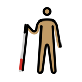 Person with White Cane: Medium Skin Tone on OpenMoji 13.0