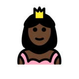 Princess: Dark Skin Tone on OpenMoji 13.0