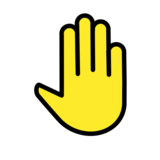 Raised Back of Hand on OpenMoji 13.0