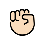 Raised Fist: Light Skin Tone on OpenMoji 13.0