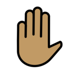 Raised Hand: Medium Skin Tone on OpenMoji 13.0