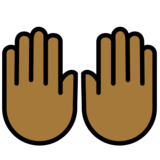 Raising Hands: Medium-Dark Skin Tone on OpenMoji 13.0