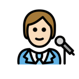 Singer: Light Skin Tone on OpenMoji 13.0