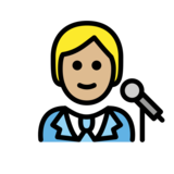 Singer: Medium-Light Skin Tone on OpenMoji 13.0