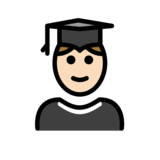Student: Light Skin Tone on OpenMoji 13.0