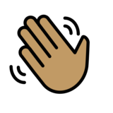 Waving Hand: Medium Skin Tone on OpenMoji 13.0