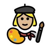 Woman Artist: Medium-Light Skin Tone on OpenMoji 13.0