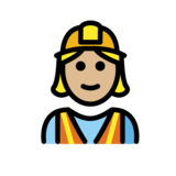 Woman Construction Worker: Medium-Light Skin Tone on OpenMoji 13.0