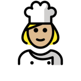 Woman Cook: Medium-Light Skin Tone on OpenMoji 13.0