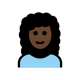 Woman: Dark Skin Tone, Curly Hair on OpenMoji 13.0