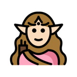 Woman Elf: Light Skin Tone on OpenMoji 13.0