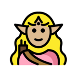 Woman Elf: Medium-Light Skin Tone on OpenMoji 13.0