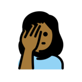 Woman Facepalming: Medium-Dark Skin Tone on OpenMoji 13.0