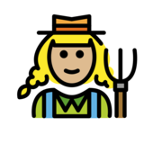 Woman Farmer: Medium-Light Skin Tone on OpenMoji 13.0