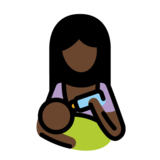 Woman Feeding Baby: Dark Skin Tone on OpenMoji 13.0