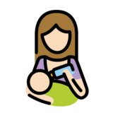 Woman Feeding Baby: Light Skin Tone on OpenMoji 13.0