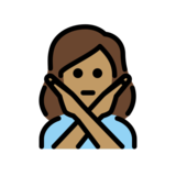 Woman Gesturing No: Medium Skin Tone on OpenMoji 13.0