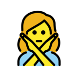 Woman Gesturing No on OpenMoji 13.0