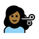 Woman Getting Haircut: Medium-Dark Skin Tone on OpenMoji 13.0