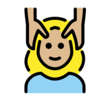 Woman Getting Massage: Medium-Light Skin Tone on OpenMoji 13.0