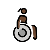 Woman in Manual Wheelchair: Dark Skin Tone on OpenMoji 13.0