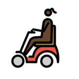 Woman in Motorized Wheelchair: Dark Skin Tone on OpenMoji 13.0