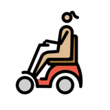 Woman in Motorized Wheelchair: Medium-Light Skin Tone on OpenMoji 13.0