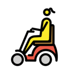 Woman in Motorized Wheelchair on OpenMoji 13.0