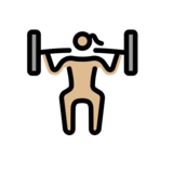 Woman Lifting Weights: Medium-Light Skin Tone on OpenMoji 13.0